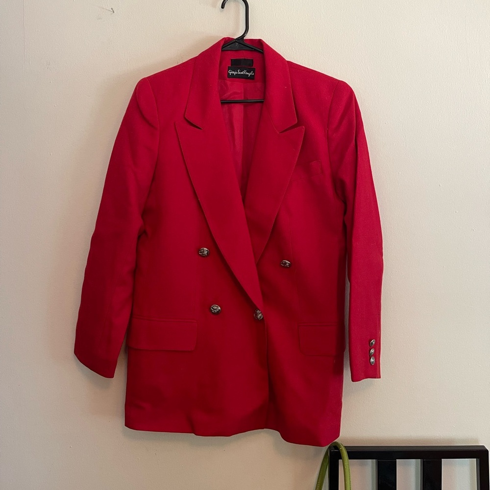 Vintage red wool blazer